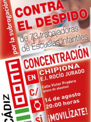 Una concentración volverá a clamar en Chipiona el 14 de agosto por la subrogación de las trabajadoras de la Escuela Infantil Rocío Jurado