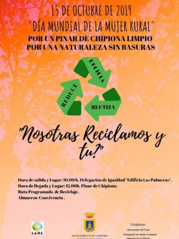 Igualdad conmemorará el Día de la Mujer Rural con una ruta programada de reciclaje y una convivencia en el pinar