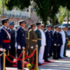 Tomares presentó pleitesía en honor a la Bandera Española.