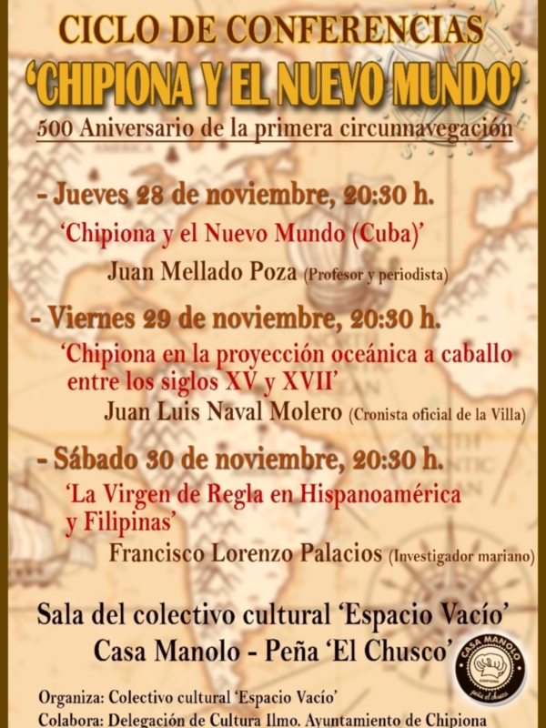Mañana comienza el ciclo de conferencias ‘Chipiona, encuentros con el Nuevo Mundo’