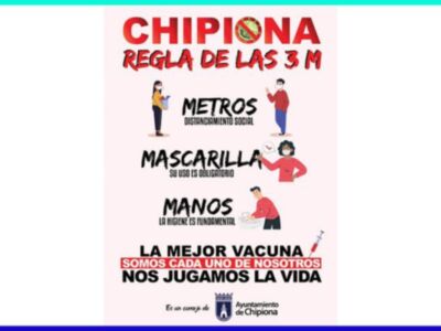 El Ayuntamiento de Chipiona lanza la ‘Operación regla de las tres M’ para insistir en que no se baje la guardia ante el Covid-19