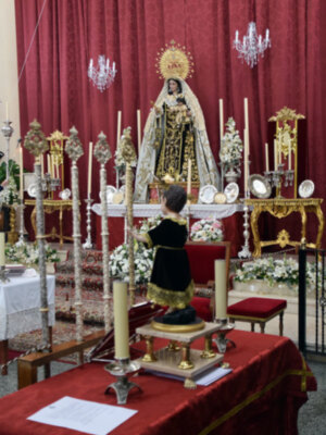 Cultos de Novena a la Virgen del Carmen con veneración y sin procesión.