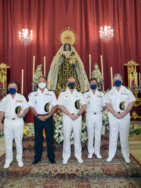 Cultos en honor de la Patrona de la Marina en la Parroquia sevillana de San Leandro.