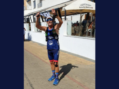 Toni Domínguez finaliza su décimo primer triatlón Desafío Doñana que se ha realizado de forma individual y virtual debido a la pandemia por COVID-19