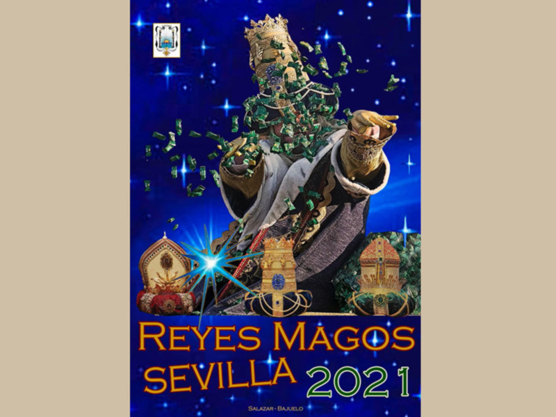 Presentado el cartel anunciador de la llegada de los Reyes Magos a Sevilla, obra de los autores Salazar/Bajuelo