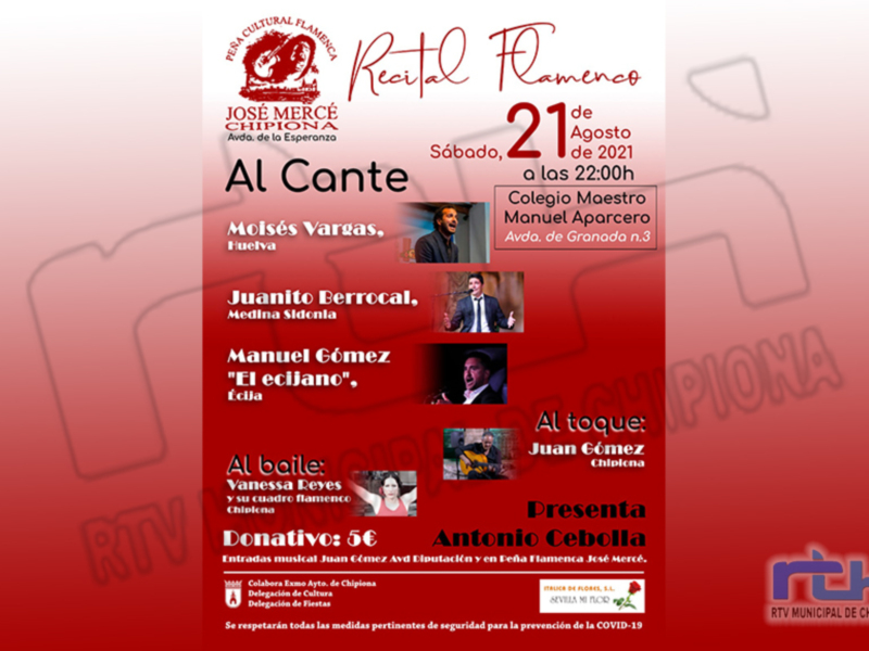 La Peña José Mercé ofrecerá este sábado su segundo recital flamenco estival con Moisés Vargas, Juanito Berrocal y Manuel  Gómez ‘El Ecijano’