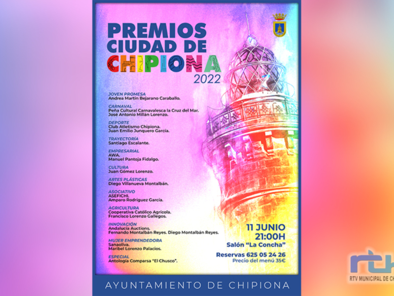 Mañana se entregan los Premios Ciudad de Chipiona 2022