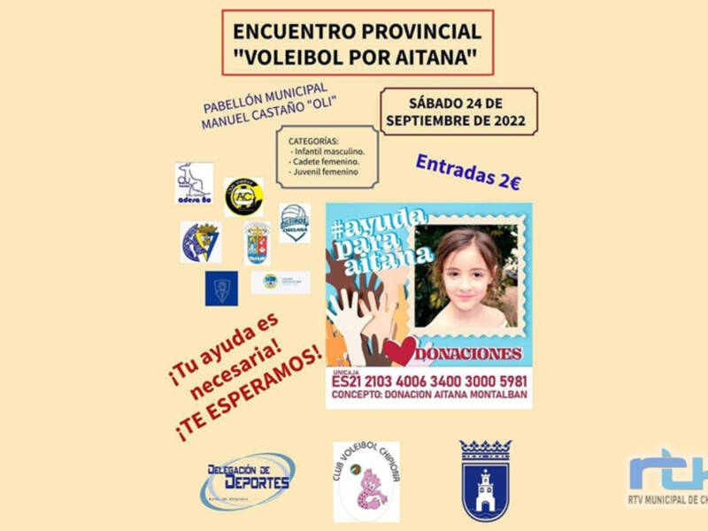 El voleibol chipionero se suma este sábado a la causa de Aitana con una amplia jornada con casi 40 partidos 