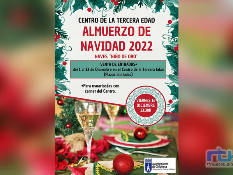 Vuelve el almuerzo de Navidad de los usuarios del Centro de Mayores de Chipiona