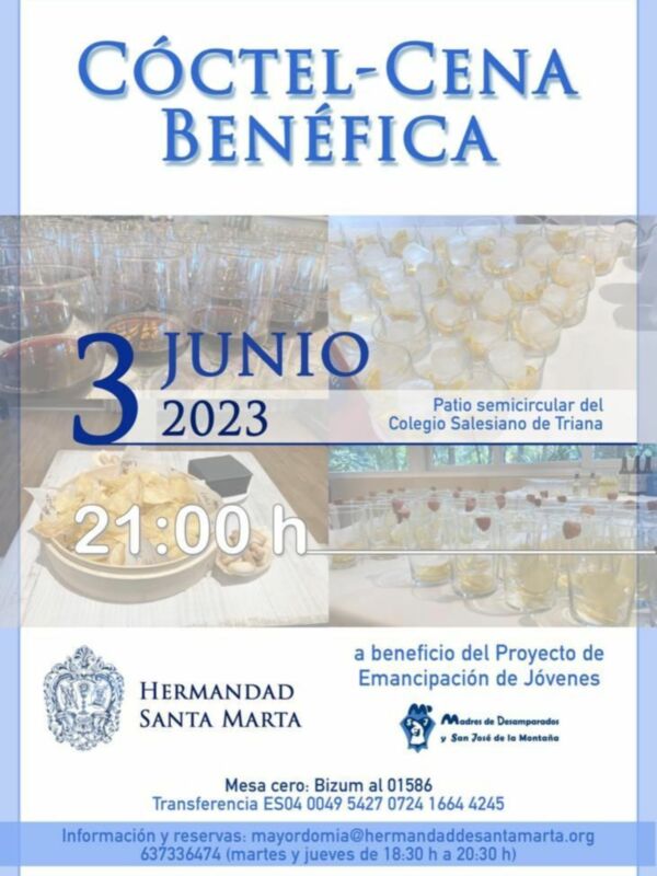 El 3 de junio cena benéfica del Proyecto de Enmacipacion de Jóvenes de San José de la Montaña