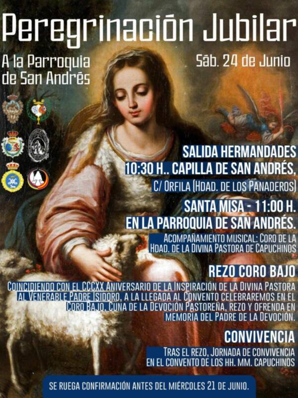 El próximo sábado, 24 de junio, la Hermandad de la Divina Pastora organiza una peregrinación junto a las Hermandades pastoreñas de Sevilla. 