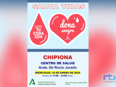 Llamada a donar sangre y regalar vida el miércoles 10 de enero en Chipiona