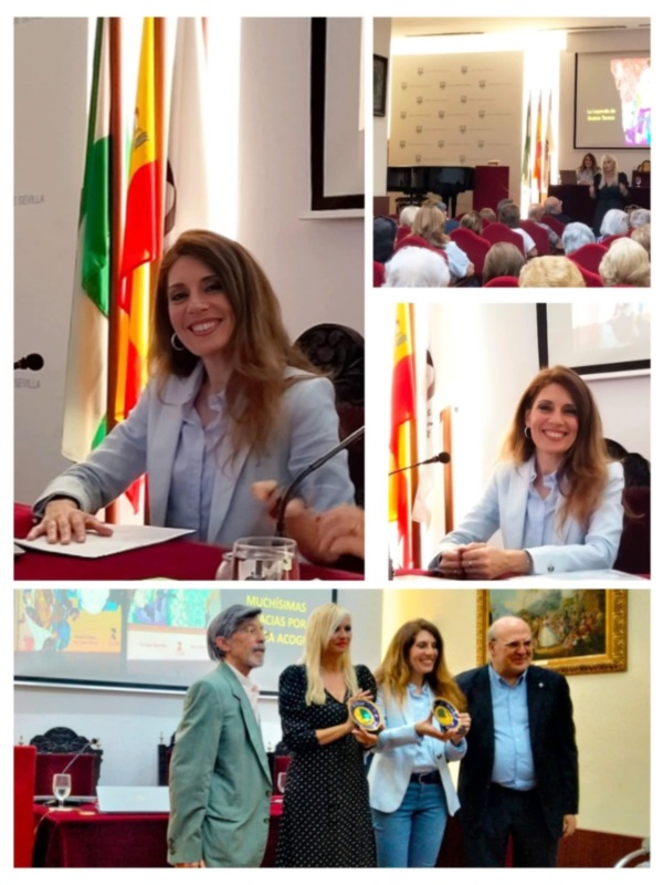 Leyendas de Sevilla, de Teresa Guzmán e Isa López Blanco (Ediciones Alfar), ayer en la cátedra de la Asociación cultural Tradiciones Sevillanas