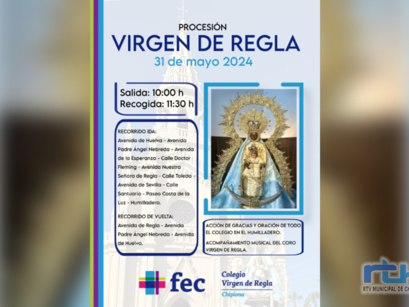 El colegio Virgen de Regla realiza el próximo 31 de mayo la tradicional salida en procesión de la imagen con la que culminan el mes de María 
