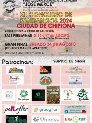 Este sábado arrancan con 25 participantes las preliminares del Concurso de fandangos ‘Ciudad de Chipiona’ 