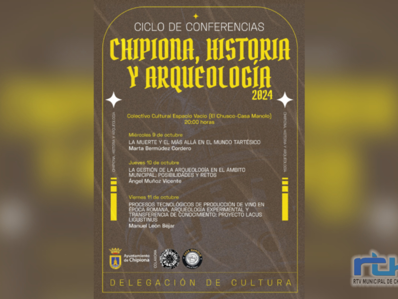 Mañana comienza el ciclo de conferencias ‘Chipiona, historia y arqueología’ que organiza el área de Cultura para este otoño    