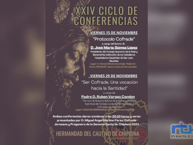 La Hermandad del Cautivo organiza el XXIV Ciclo de Conferencias que se celebran el próximo mes de noviembre
