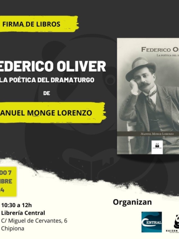   Mañana sábado 7 de 10:30 a 12:00 firma en Librería Central de Chipiona. 
