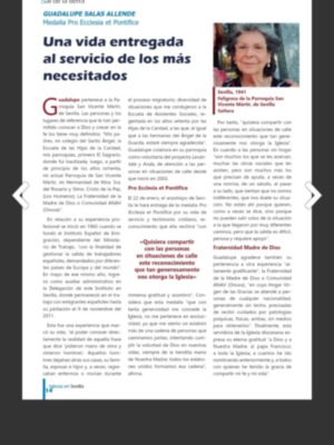 La revista "Iglesia en Sevilla" semanario de nuestra Archidiócesis recoge en sus páginas una semblanza de Guadalupe Salas