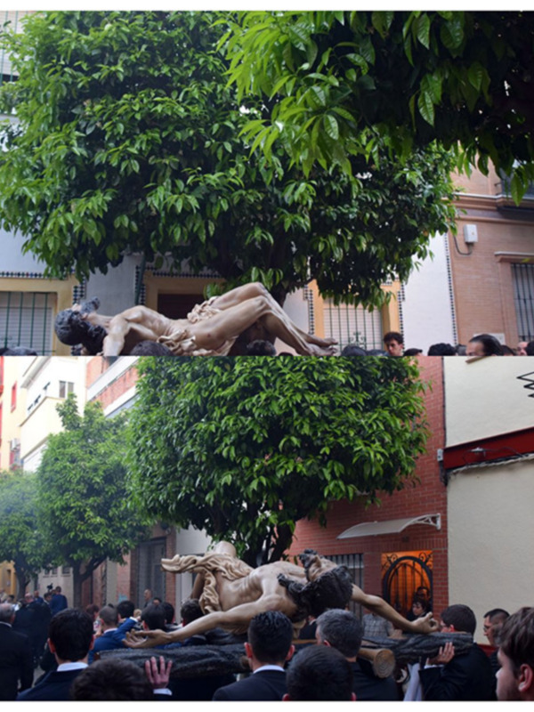 Piadoso recorrido del Cristo de la Clemencia por su feligresía en San Juan de la Salle