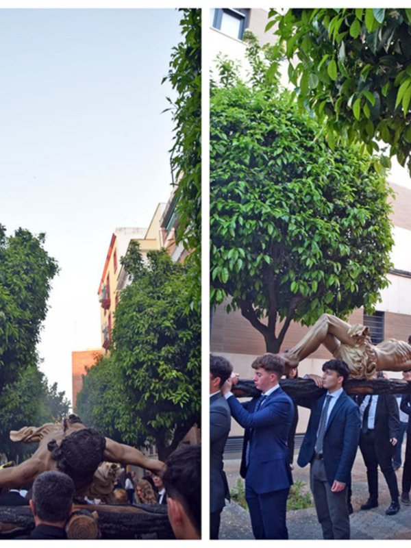 El Cristo de la Clemencia recorre San Juan de la Salle en su solemne Vía Crucis