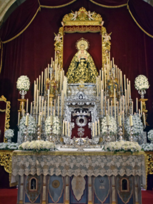 El Rvdo. Álvaro Montilla González predica el Solemne Septenario de la Virgen de los Dolores en su Soledad Coronada en Alcalá del Río