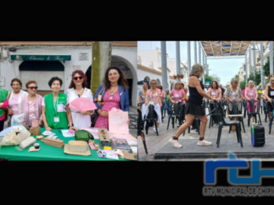 La Asociación contra el Cáncer de Chipiona ha conmemorado el Día contra el cáncer de mama con mesa informativa y un taller de pilates