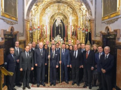 El Excmo. Sr. D. Marcelo Maestre León, tras su toma de posesión en la Soledad de San Lorenzo 