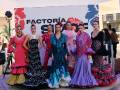 Trajes de flamenca en el photocall de Factoría SIMOF by Lagoh.